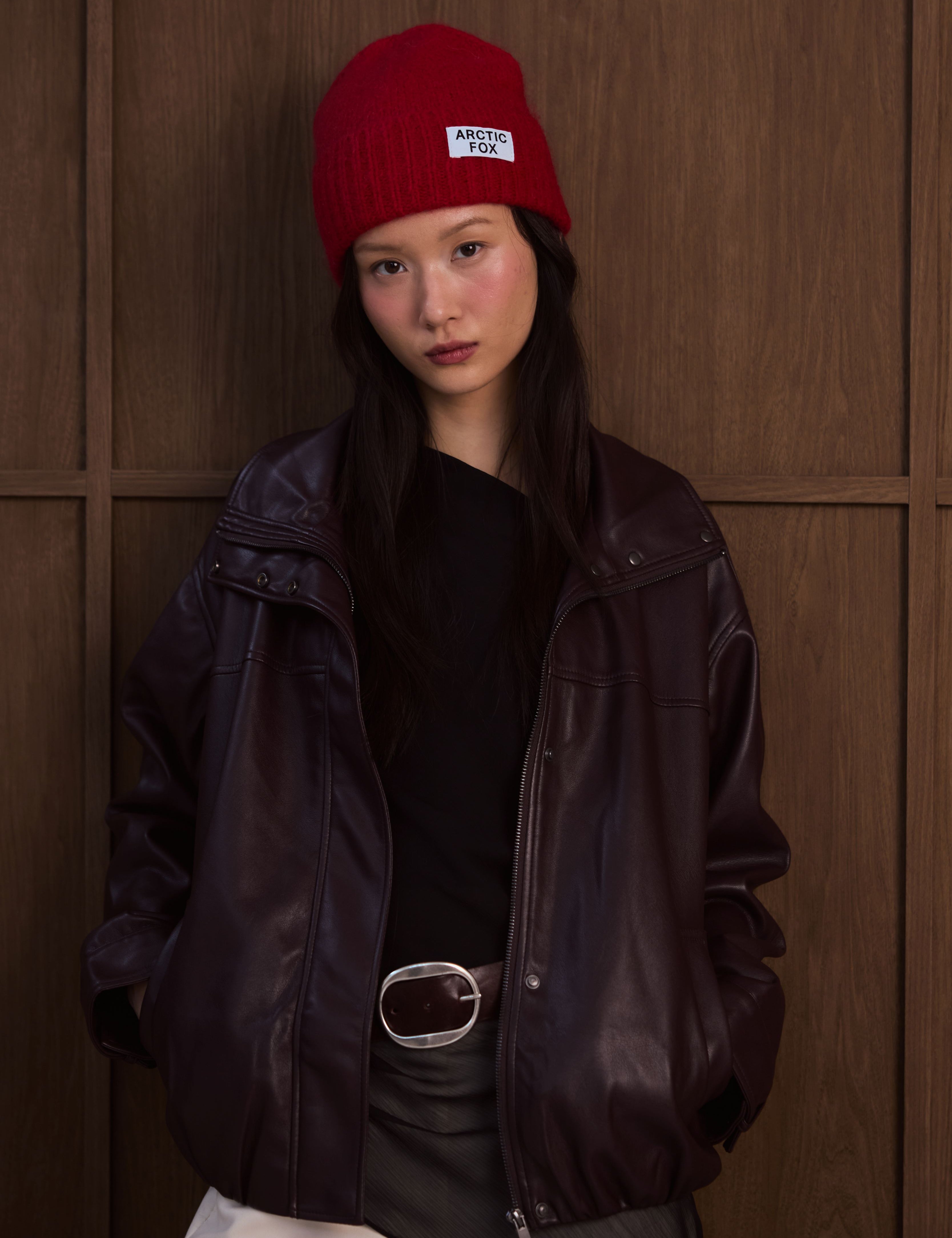 The Mohair Beanie - Red