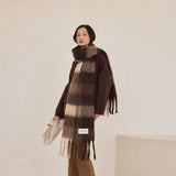 The Reykjavik Check Scarf - Dark Earth Brown