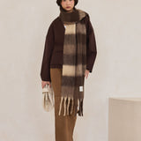 The Reykjavik Check Scarf - Dark Earth Brown