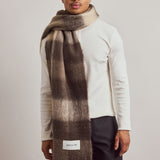 The Reykjavik Check Scarf - Dark Earth Brown