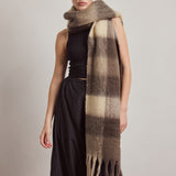 The Reykjavik Check Scarf - Dark Earth Brown
