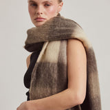 The Reykjavik Check Scarf - Dark Earth Brown