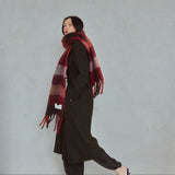 The Reykjavik Check Scarf - Winterberry Burgundy