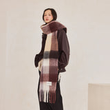 The Reykjavik Check Scarf - Dark Berry