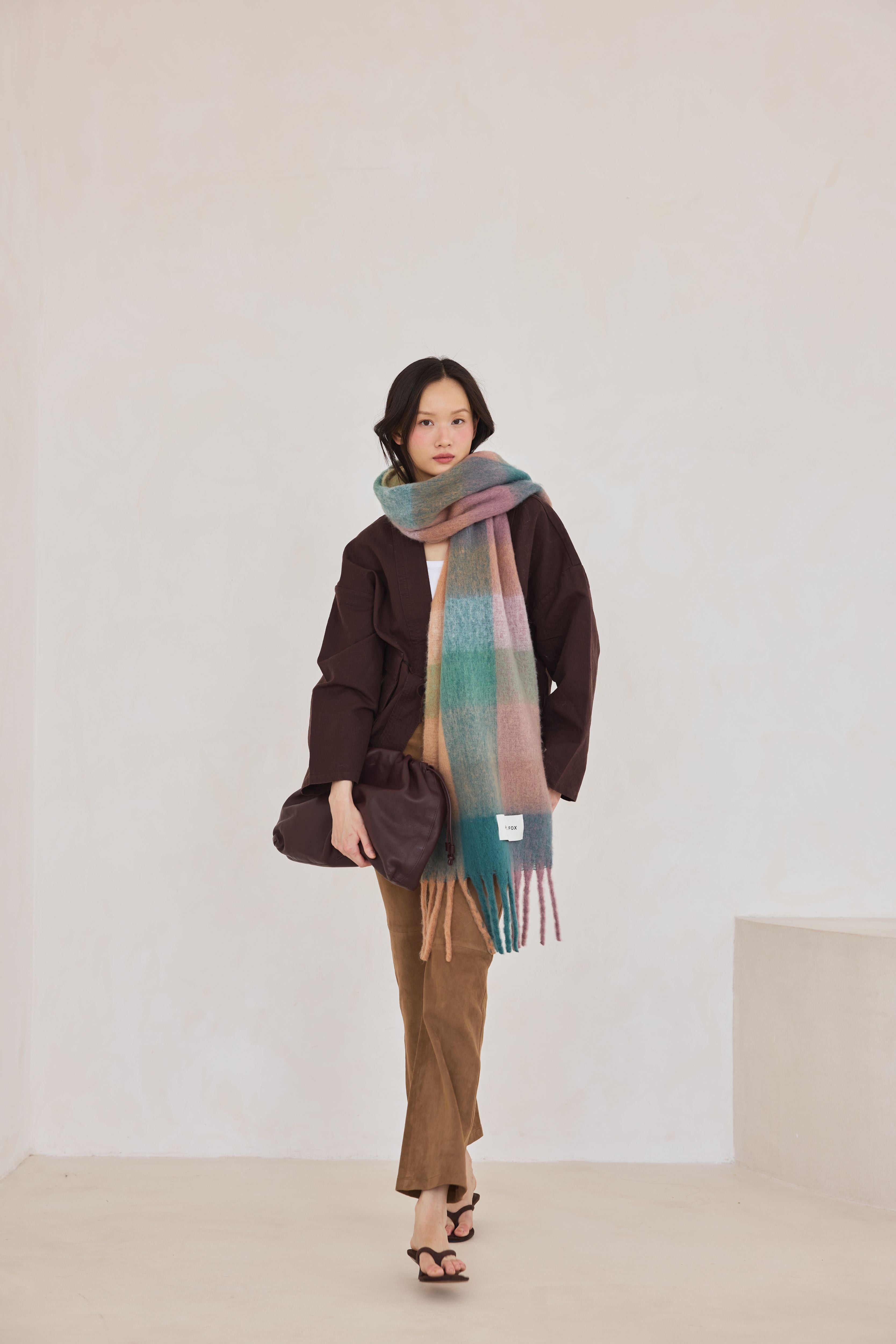 The 100% Recycled Reykjavik Scarf - Arctic Fox & Co. - Lilac Check