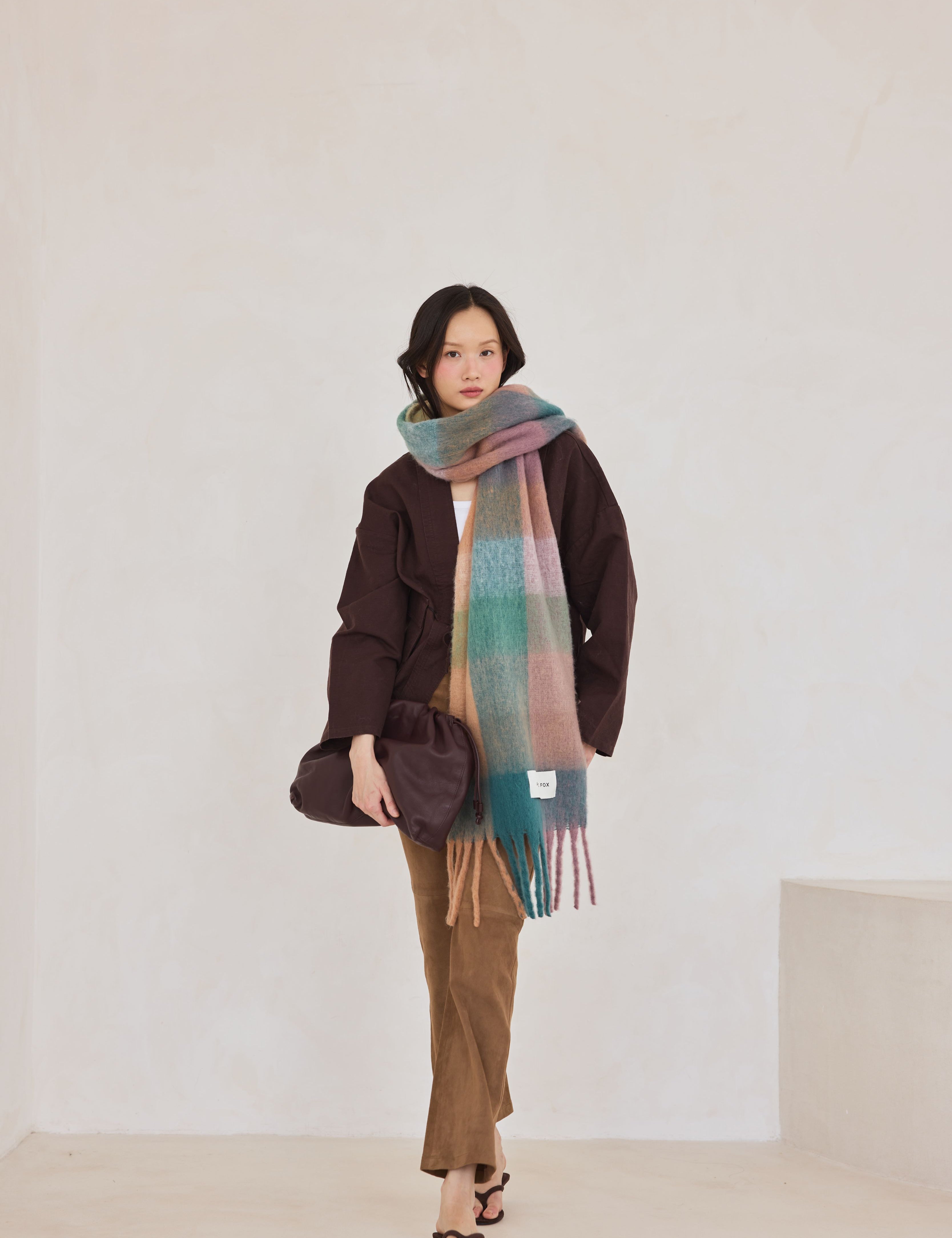 The Reykjavik Check Scarf - Dusky Lilac