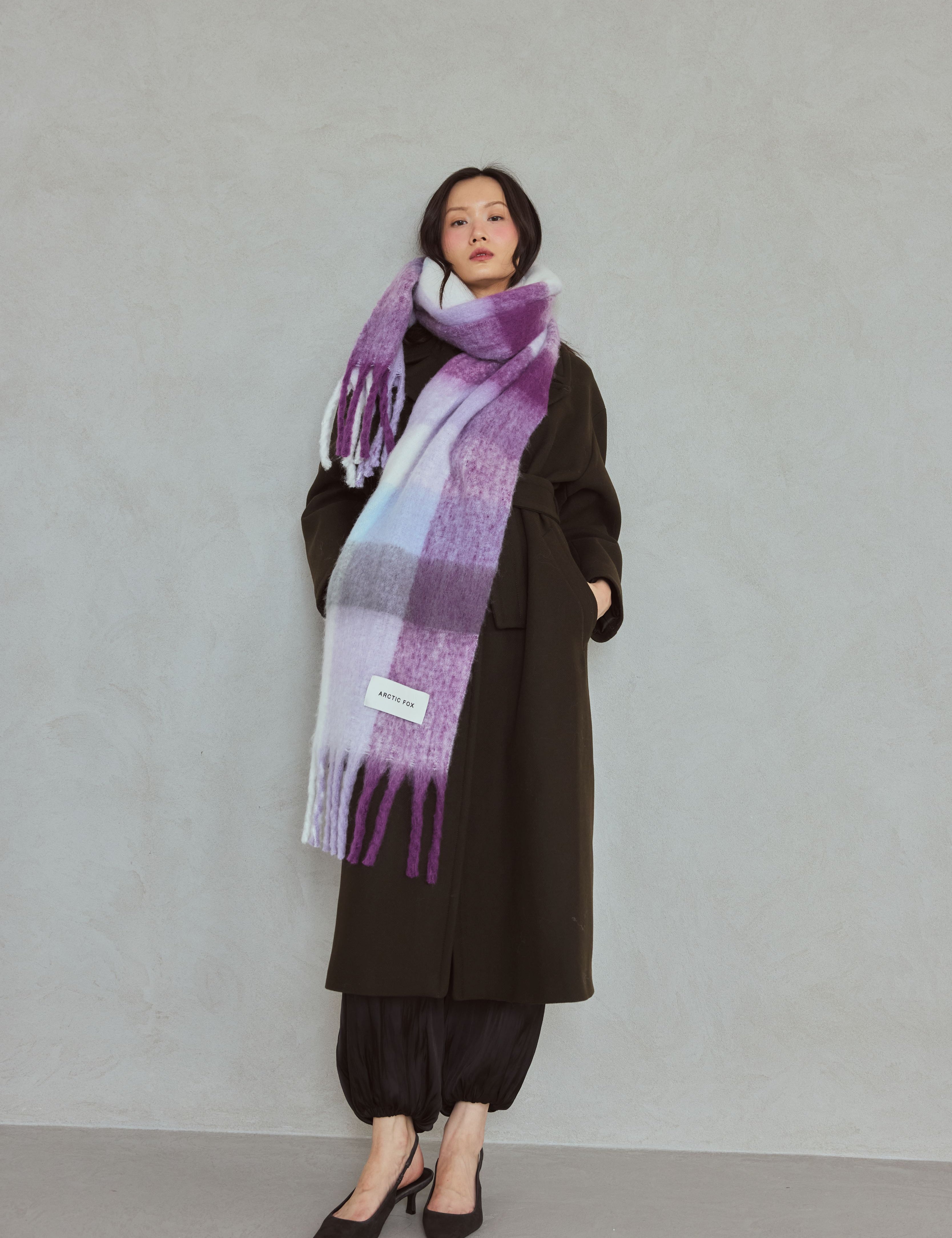 The Reykjavik Check Scarf - Wild Lilac