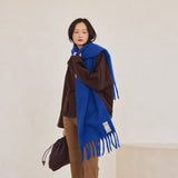 The Reykjavik Scarf with Wool - Electric Blue