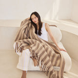 The Wool Stripe Throw - Burnt Umber Stripe