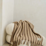 The Wool Stripe Throw - Burnt Umber Stripe
