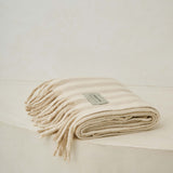 The Wool Stripe Throw - Pale Taupe Stripe