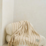 The Wool Stripe Throw - Pale Taupe Stripe